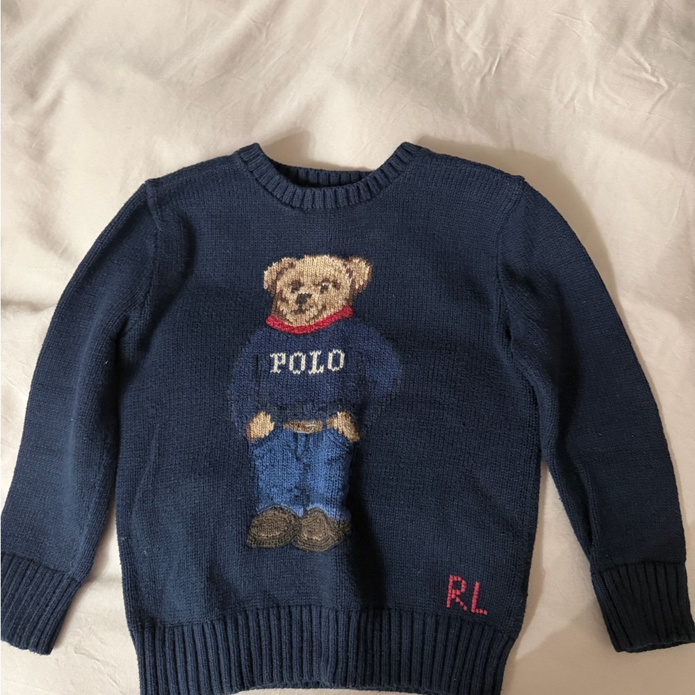 Polo by Ralph Lauren Navy Sweater with Bear Motif